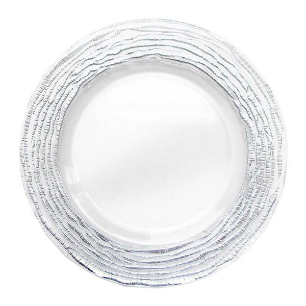 Arizona Silver & Clear Glass Charger Plates 4-Piece Set 13
