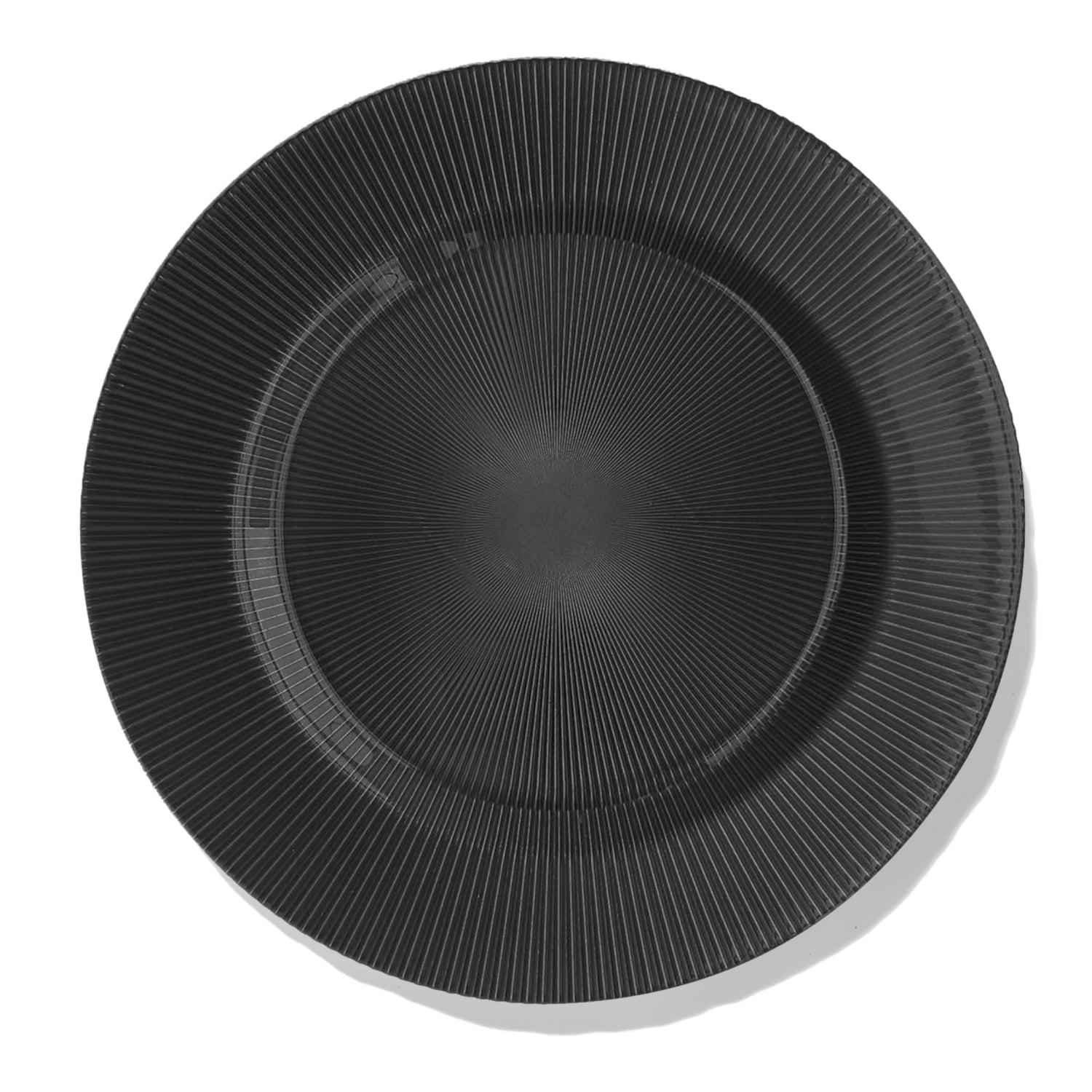 Sunray Black Glass Charger Plates 4-Piece Set 13