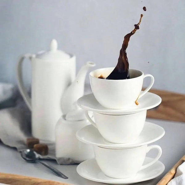 White 6 Oz | 180 Ml Cappuccino Cup & Saucer - Gifts for You 'n Me