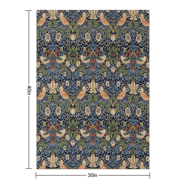Strawberry Thief Royal Vintage Pattern Sustainable Throw Blanket