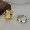 Luxury 925 Sterling Silver Gold Plated Jewelry Adjustable Open Ring For Women