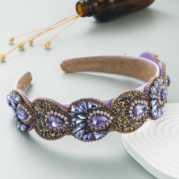 Hair Hoop Fashion Retro Baroque Crystal Head Hoop Korean High-End Hair Accessories Korean Version Of The Hair Cave