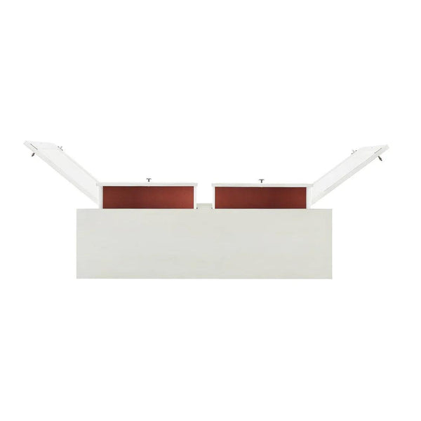 Clancy Wood Console with Storage in Cream - Gifts for You 'n Me
