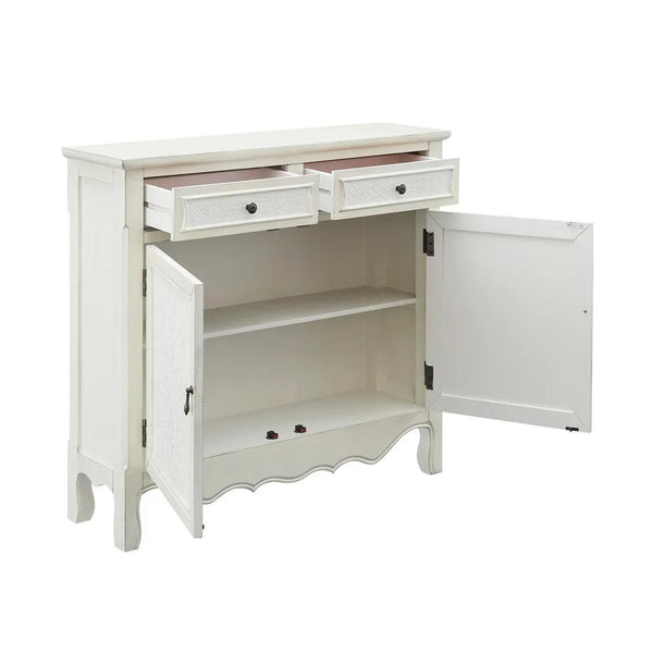 Clancy Wood Console with Storage in Cream - Gifts for You 'n Me