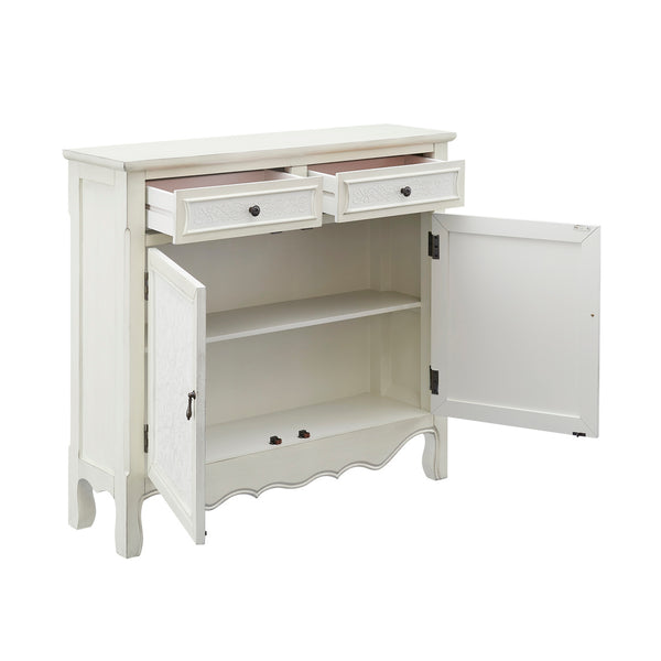 Clancy Wood Console with Storage in Cream