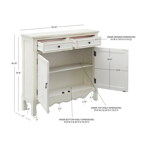 Clancy Wood Console with Storage in Cream