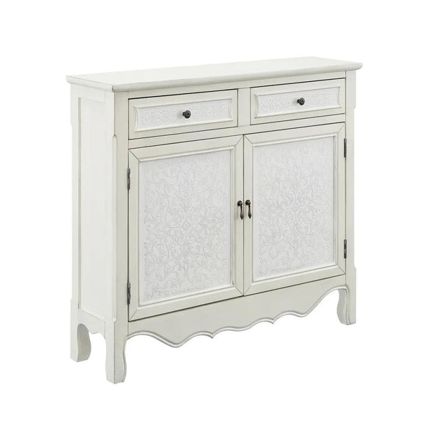 Clancy Wood Console with Storage in Cream - Gifts for You 'n Me