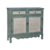 Clancy Wood Storage Cabinet Console in Antiqued Blue and White