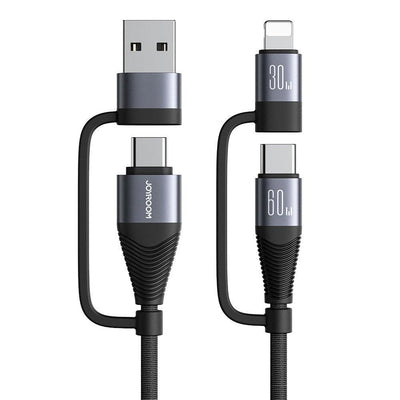 Aluminum alloy four in one data cable for mobile fast charging 60W high-power transmission data cable