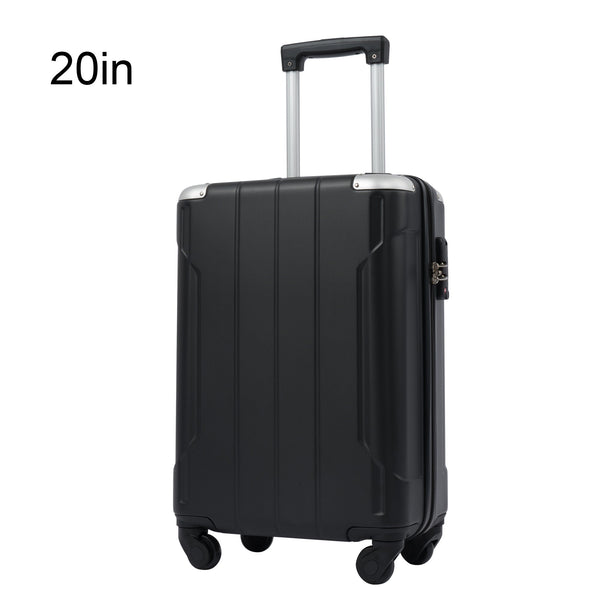 Hardshell Luggage Spinner Suitcase with TSA Lock Lightweight 20'' (Single Luggage) Black + ABS + 20 Inch Carry On