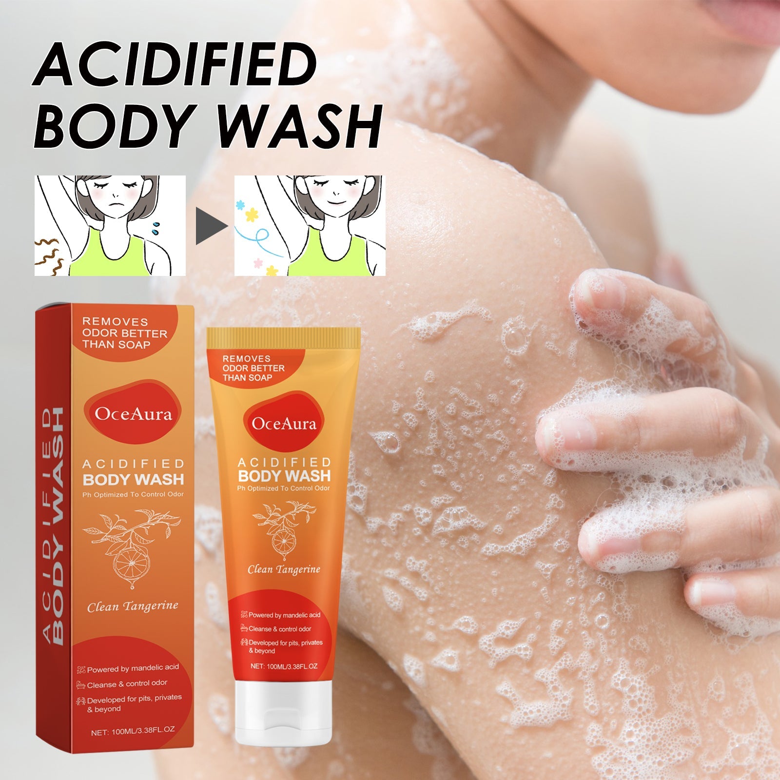 Acidified Body Wash, Moisturize The Skin And Keep The Fragrance For A Long Time