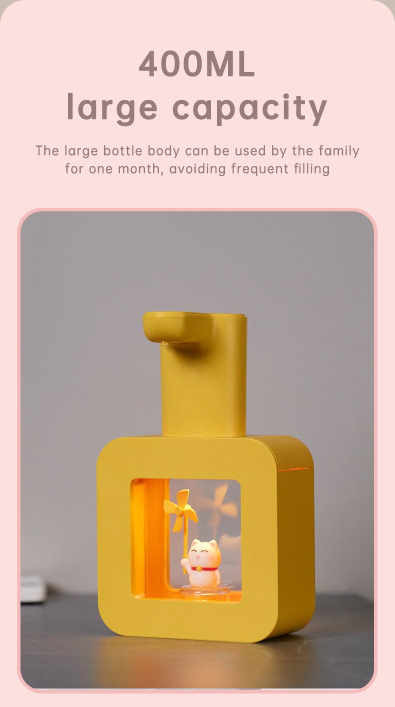 Cute Cat Rechargeable Touchless Automatic Soap Dispenser 400ml Kids foam Soap Dispenser with Night Light
