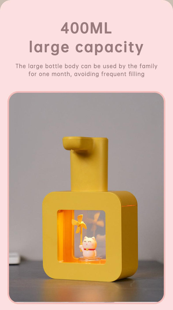 Cute Cat Rechargeable Touchless Automatic Soap Dispenser 400ml Kids foam Soap Dispenser with Night Light