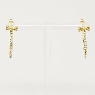 Bow On Top Hoop Earrings