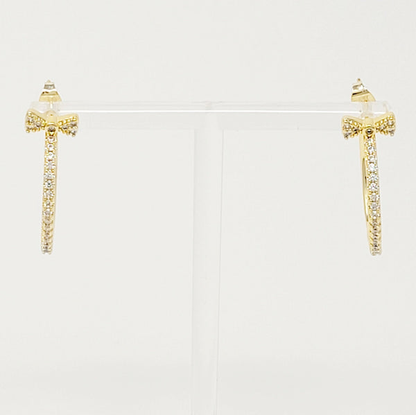 Bow On Top Hoop Earrings