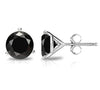 Solid 14K Yellow Gold 4MM Black Round Cut Studs