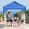 6.6 x 6.6 Feet Outdoor Pop Up Height Adjustable Canopy Tent with Roller Bag-Blue