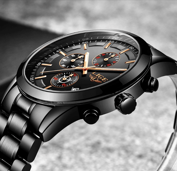 Men's Waterproof  Watch With Chronometers And Date Display Unique Design Perfect Gift