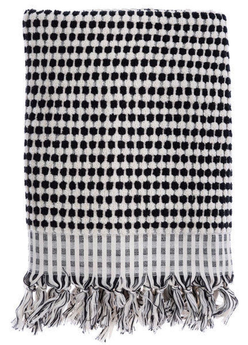 Bubble Black Terry Turkish Towel