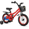 14 Inch Kids Bike Red with Blue Helmet Protective Set - Red