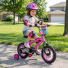 14 Inch Kids Bike with Training Wheels for Ages 3-5 Years Old Pink- Street Art Time