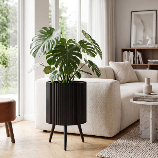 14 Inch Plant Pot with Stand and Tapered Legs for Garden