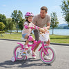 14 Inches Girls Bike for 3-5 Years Old with Basket - Spring Party  Pink - Pink