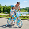 14 Inches Girls Bike with Front Bag and Streamers for 3-5 Years Blue