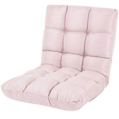 14-Position Adjustable Folding Lazy Gaming Sofa-Light Pink