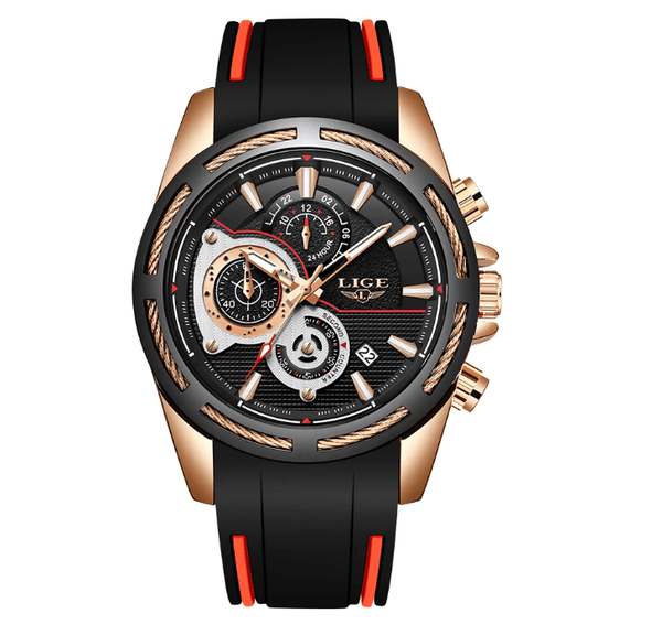 Men's Waterproof Modern Watch With Rubber Straps Multifunction Watches Unique Design Perfect Gift