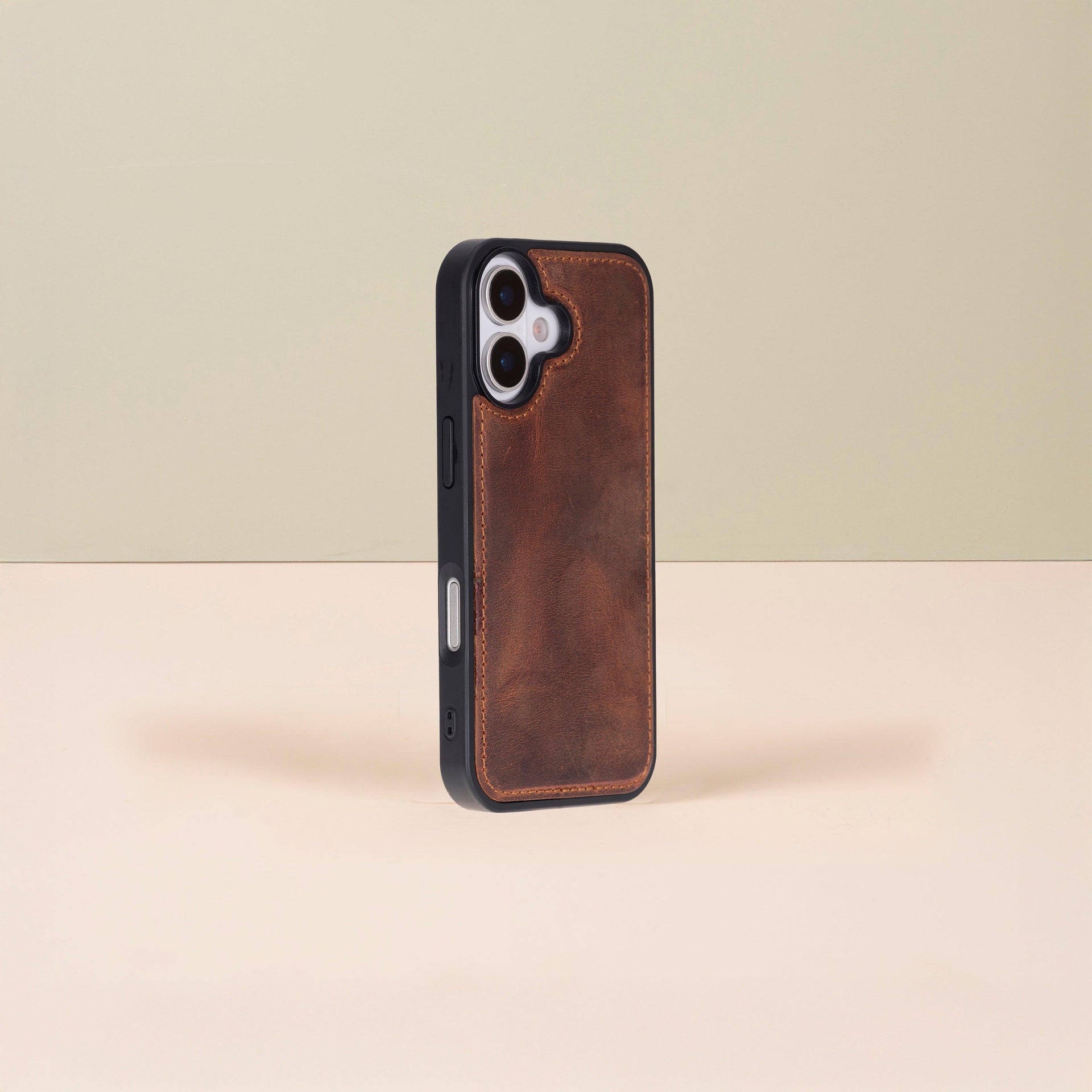 Leathere iPhone 17 Wallet Case – Brown - New York