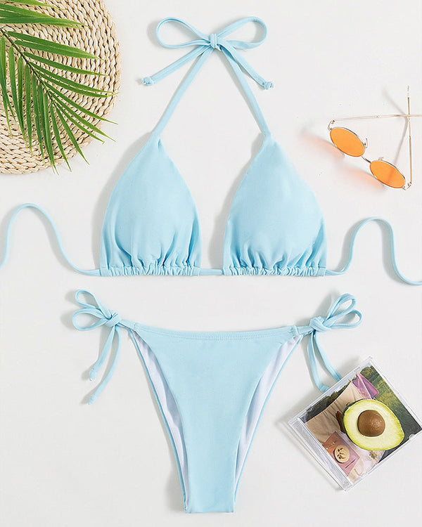 Swimwear Women Bandage Women Triangle Bathing Suits 2 Pieces Bikini Bowknot Swimsuit Bikini Set Swimwear Bikini Sets Bikinis Bathing Suit Push Up Swimsuit Summer Beachwear