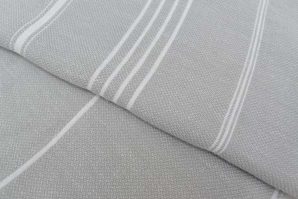 Light Grey Monaco Turkish Towel – Lightweight Quick Dry Beach & Bath Towel, Luxury Turkish Cotton Spa Towel, Travel & Pool Towel