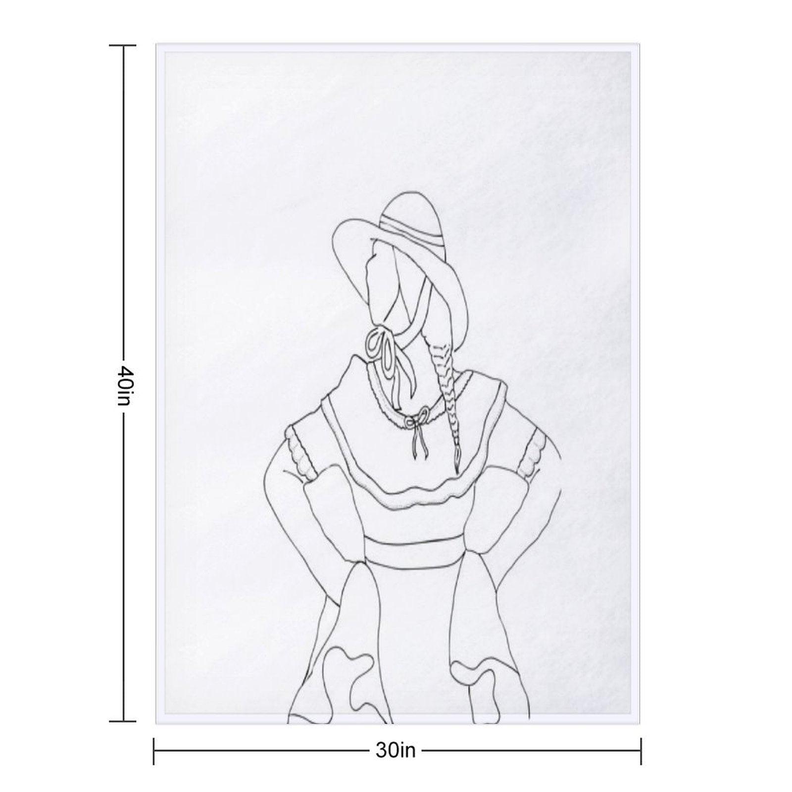 Dancer Looking to The Side, Bottomless Throw Blanket