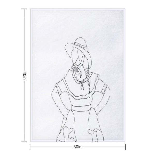Dancer Looking to The Side, Bottomless Throw Blanket