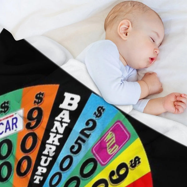 Wheel with Prizes, $ Amounts Throw Blanket