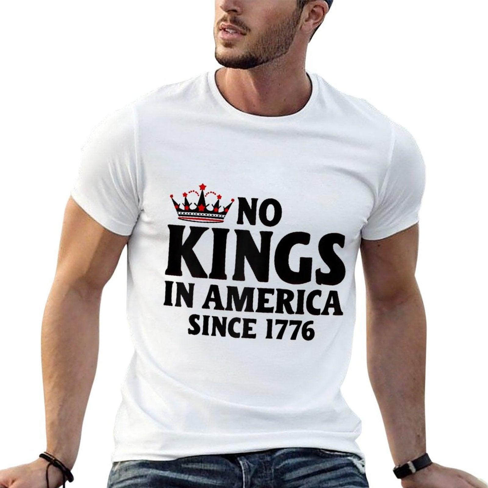No Kings In America Since 1776 Raglan Baseball  Summer-ready Fabric T-Shirt
