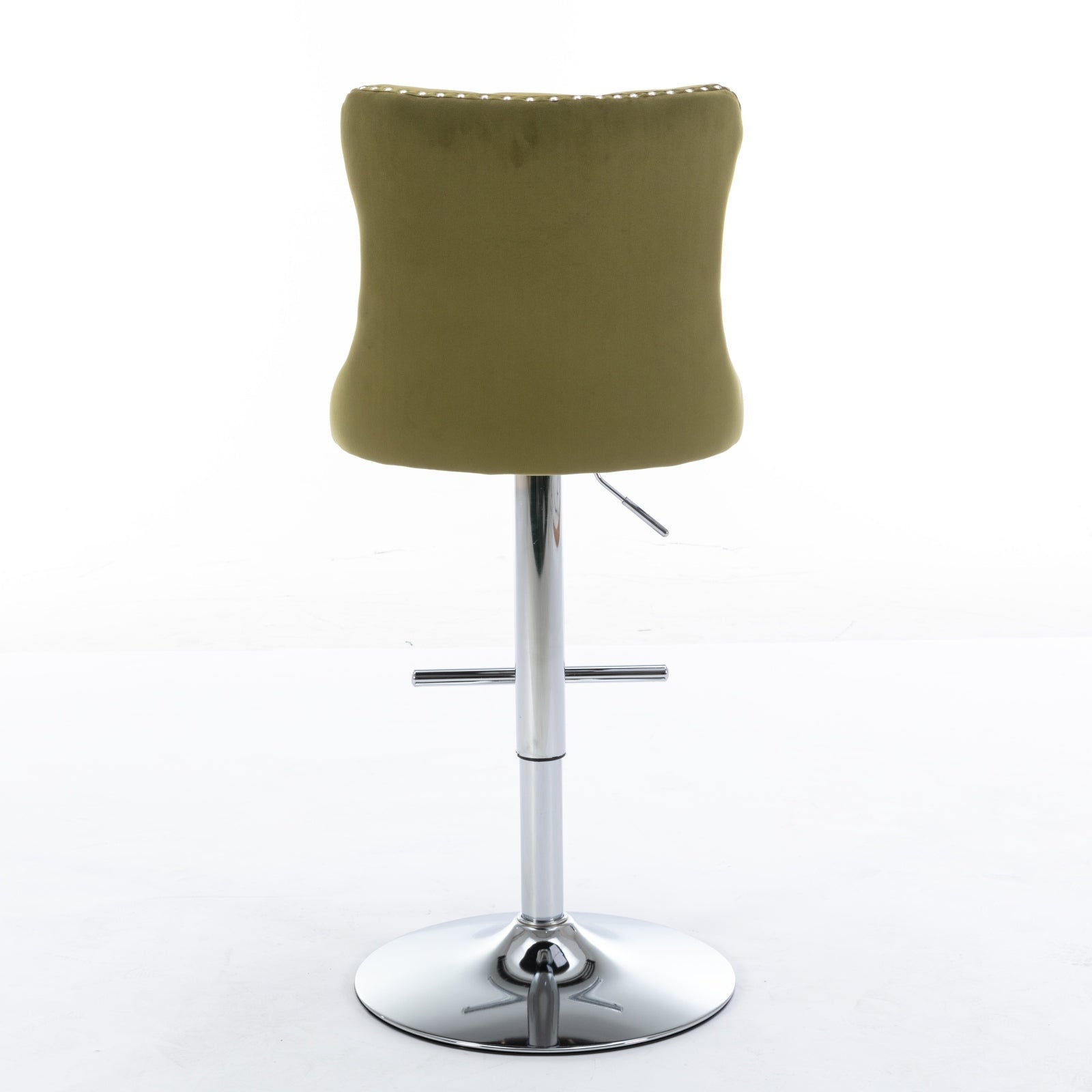Modern Velvet Swivel Barstools with Adjustable Seat Height and Chrome Base