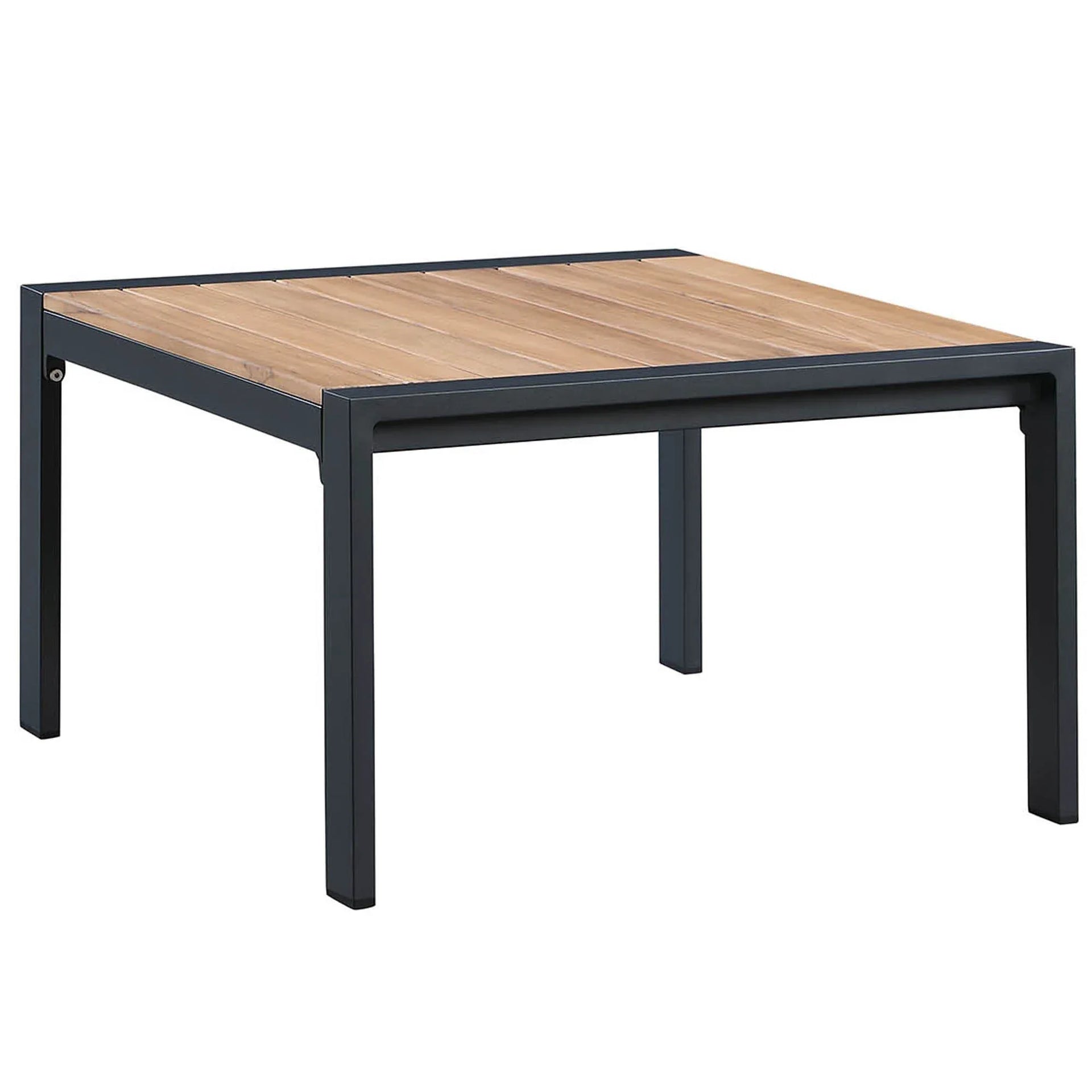 Rossio Outdoor 4pcs. Sectional Sofa,Matte Charcoal Aluminum Frame,Teak Finished