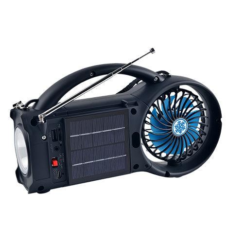 Supersonic Solar Power Bluetooth Speaker with FM Radio, LED Torch Light & Fan