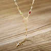 14K Gold Multicolor Virgin Mary Necklace