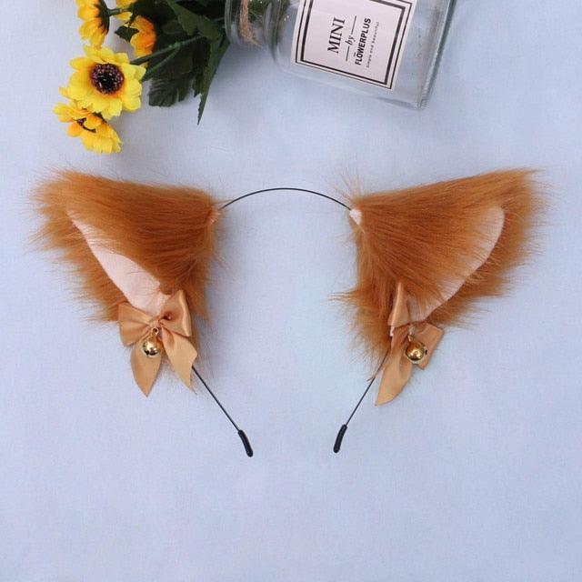 15 Colors Beautiful Masquerade Halloween Cat Ears Cosplay Cat Ear Party Costume Bow Tie Bell Headwear Headband Gorgeous Hair Accessories For Women