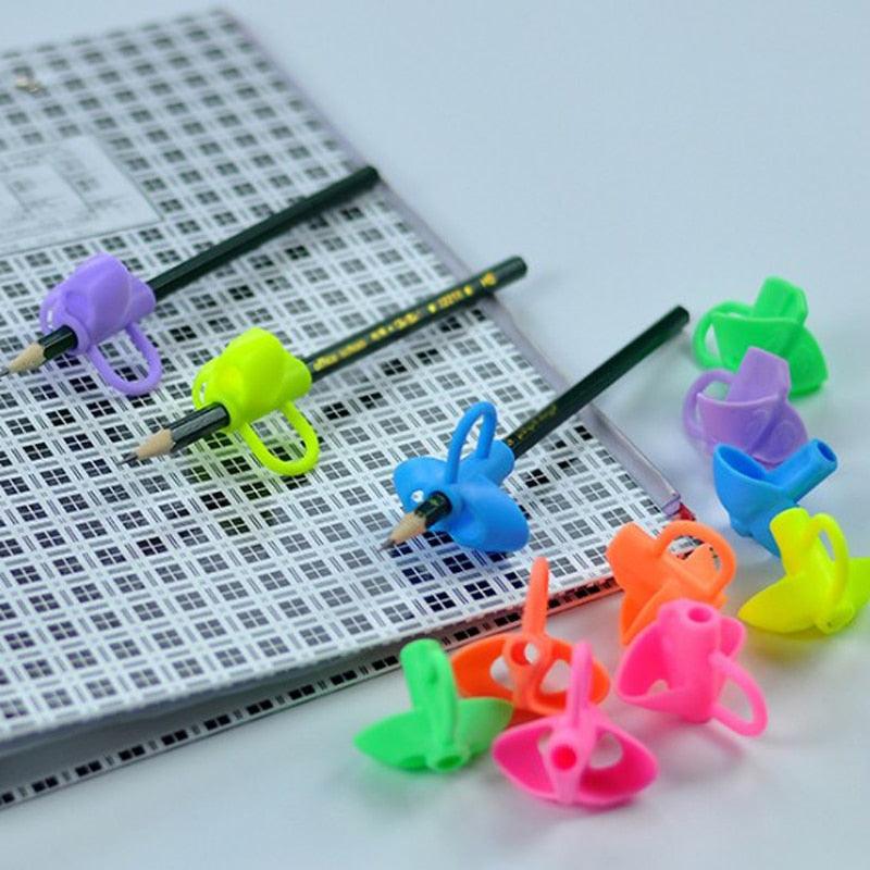 15 Pcs School Students Writing Pencil Pen Holder Children Kids Learning Practice Silicone Pen Aid Grip Posture Correction Device Ergonomic Grip Aid Writing Tool Posture Correction
