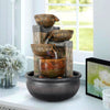 Resin Terracotta 5 Tier Tabletop Fountain 15 Inch LED