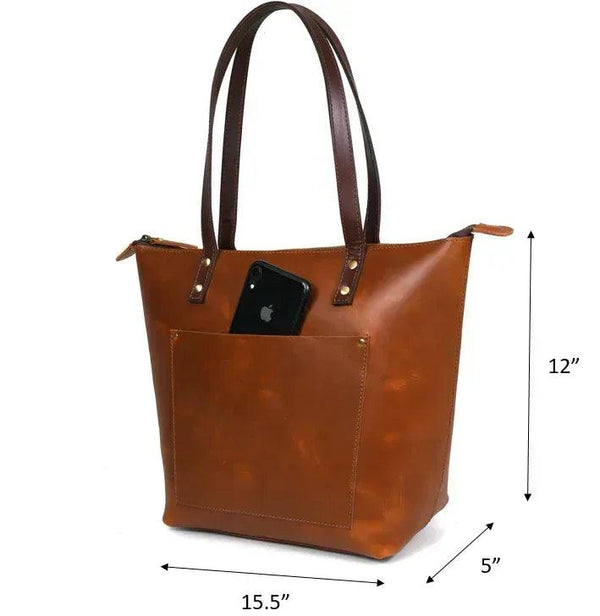 Cassidy Leather Tote Bag - Gifts for You 'n Me