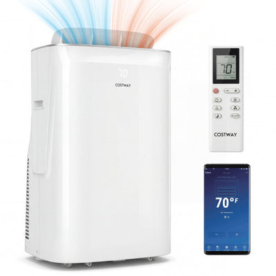 15000 BTU Inverter Portable Air Conditioner Smart Wifi Enabled Cooling and Heating Unit-White