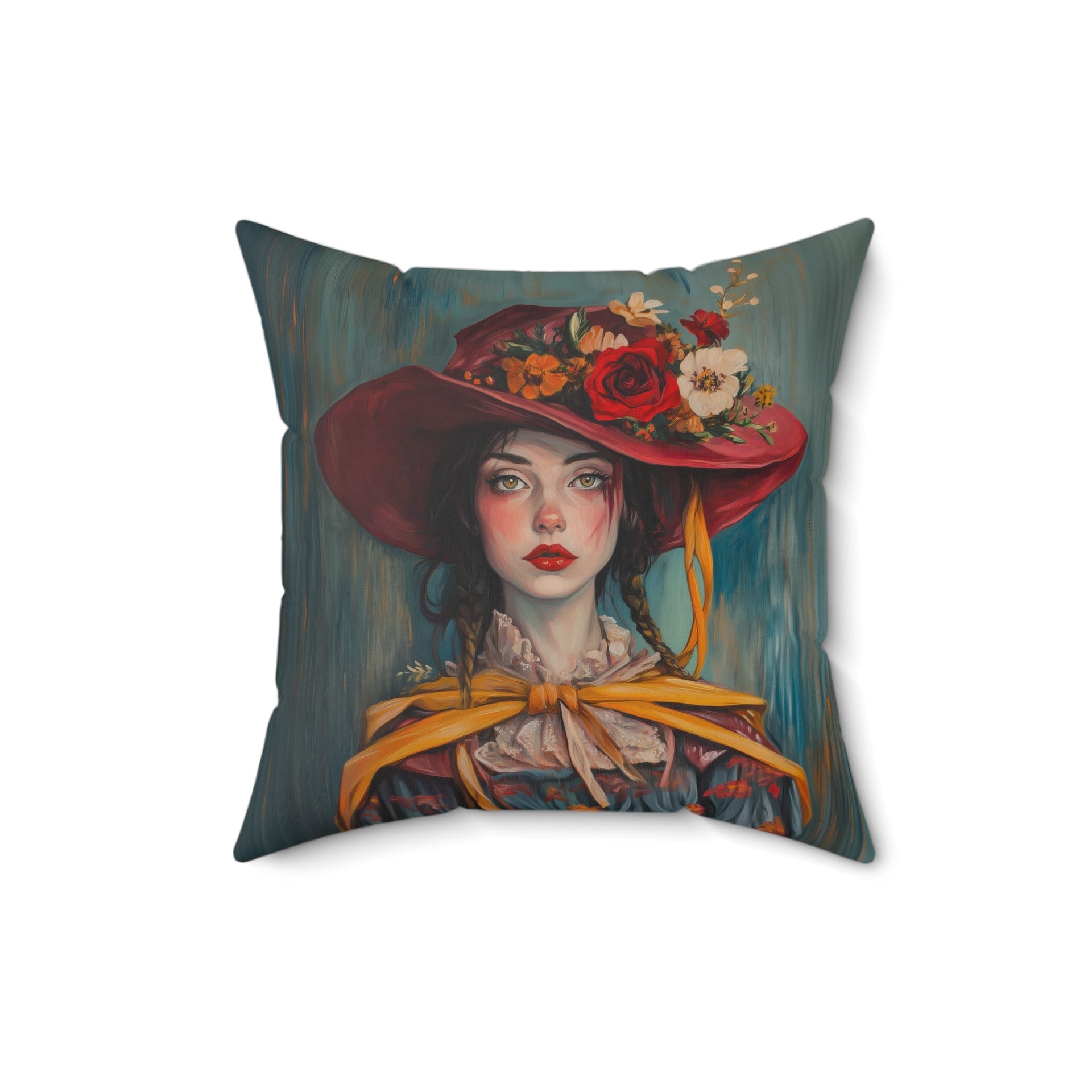 Microsuede Cushion / Autumn Fall Art / Woman - Morgan /