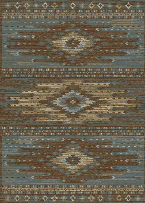 Southwestern Diamond Blue Area Rug - Gifts for You 'n Me