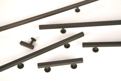 Lew's Square Bar Cabinet Knobs and Handles in Oil Rubbed Bronze