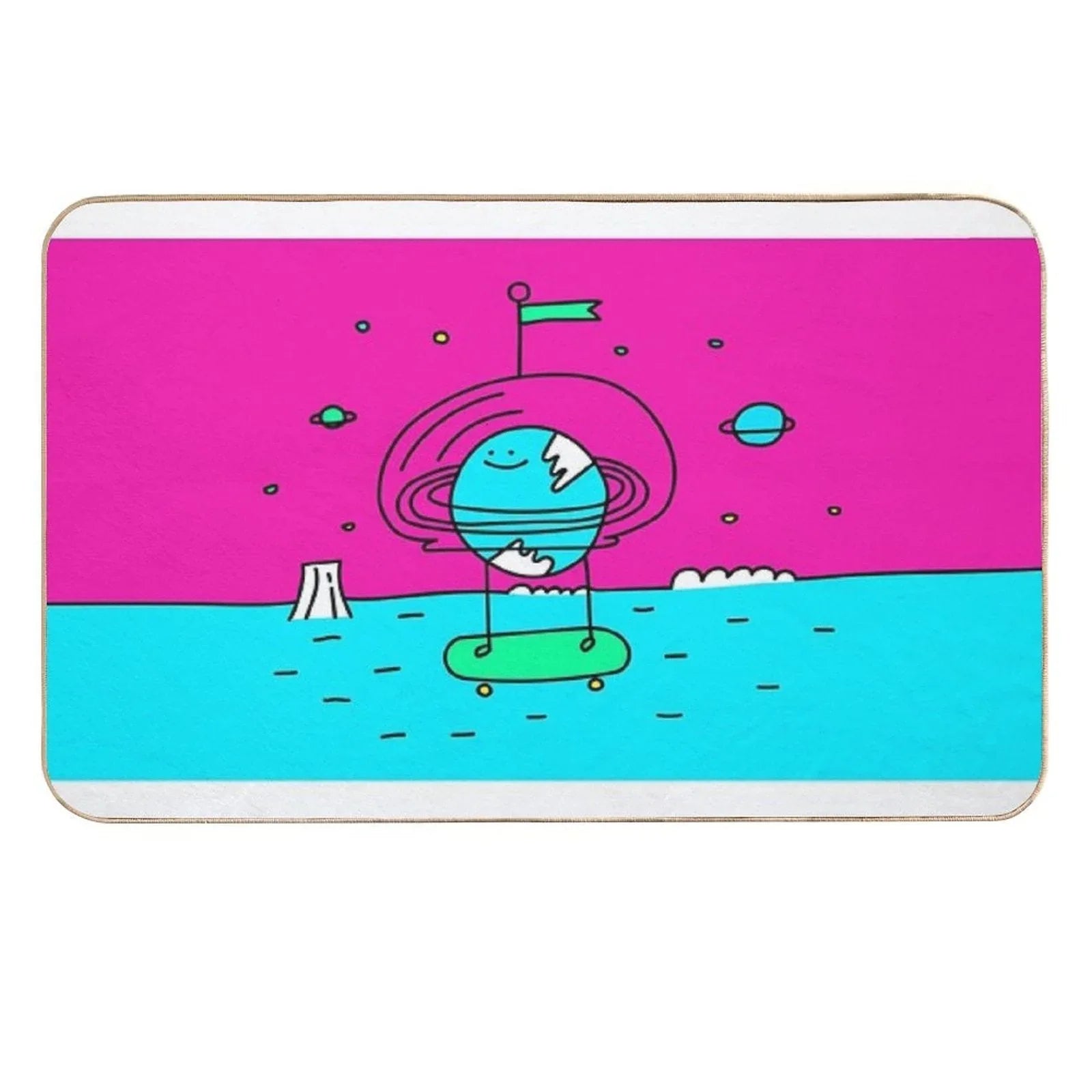 Surreal Planet - Mr Beaker  Easy Maintenance Bath Mat